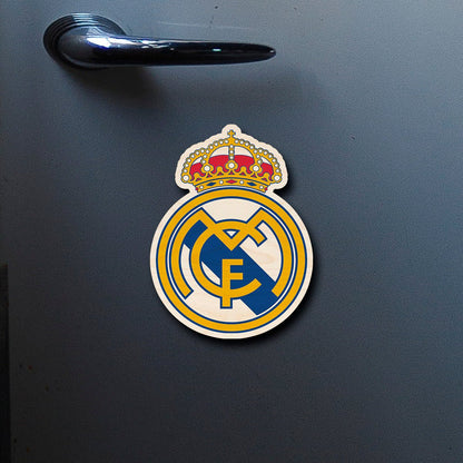 Real Madrid Fridge Magnet in Wood with Royal Crown Crest Design - Sblossom