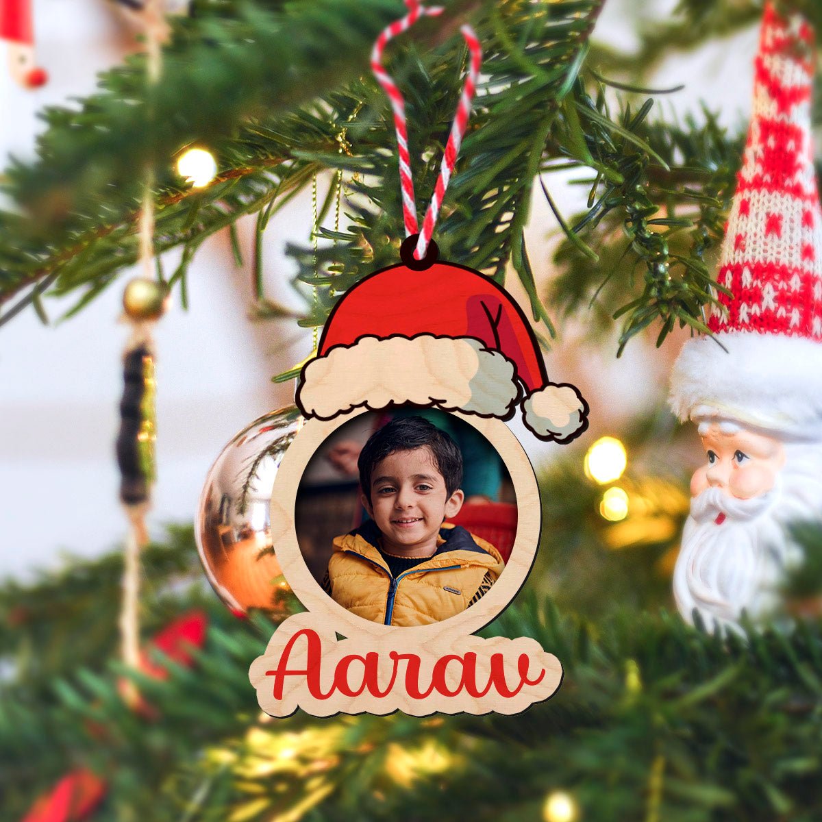 Reindeer Christmas Ornament for Kids with Photo and Name - Sblossom