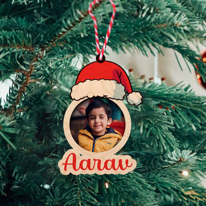 Reindeer Christmas Ornament for Kids with Photo and Name - Sblossom