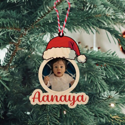 Reindeer Christmas Ornament for Kids with Photo and Name - Sblossom