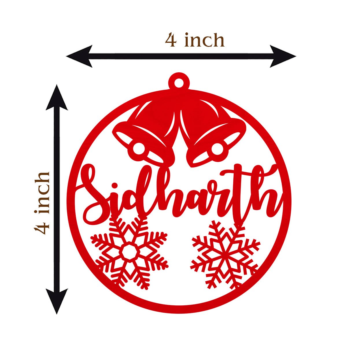 Reindeer Snowflake Ornament in Wood with Laser Cut Custom Name - Sblossom