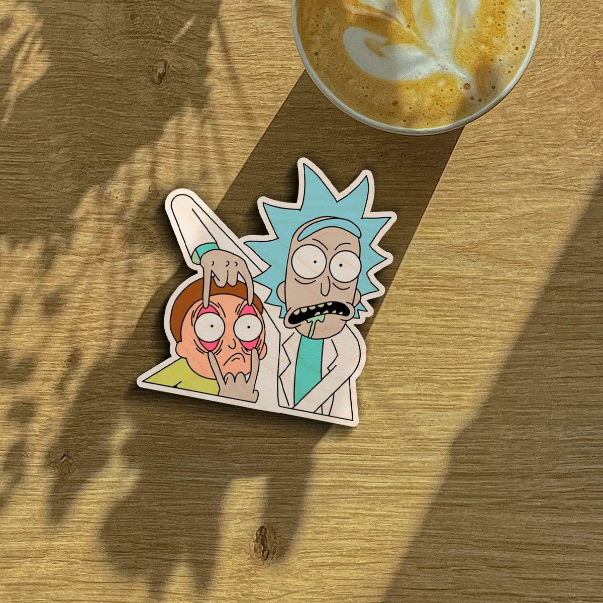 Rick and Morty Fridge Magnet in Wood with Cutout Kitchen Decor - Sblossom