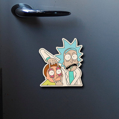 Rick and Morty Fridge Magnet in Wood with Cutout Kitchen Decor - Sblossom