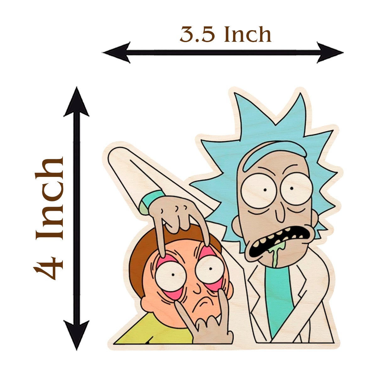 Rick and Morty Fridge Magnet in Wood with Cutout Kitchen Decor - Sblossom