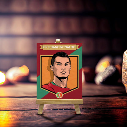 Ronaldo Minimalist Wood Print with Stand for Football Fans - Sblossom