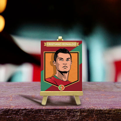 Ronaldo Minimalist Wood Print with Stand for Football Fans - Sblossom