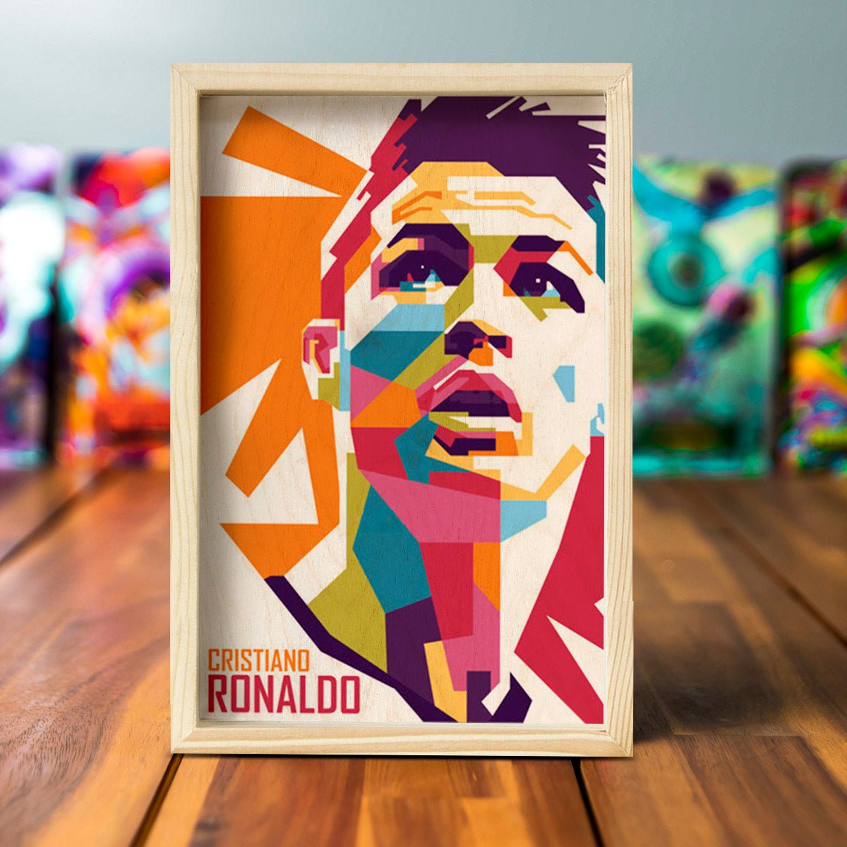 Ronaldo Wooden Frame Wall Art with Colourful Pine Pop Design - Sblossom
