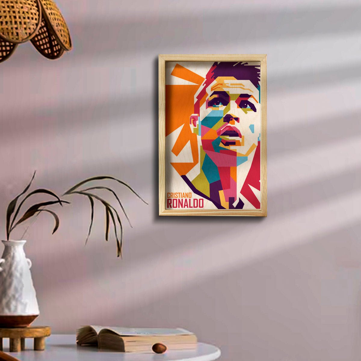 Ronaldo Wooden Frame Wall Art with Colourful Pine Pop Design - Sblossom