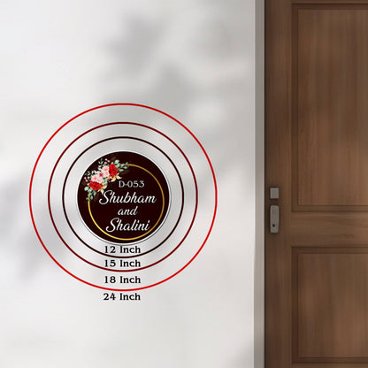 Rose Name Plate Design – Maroon Name Plate in 3D - Sblossom