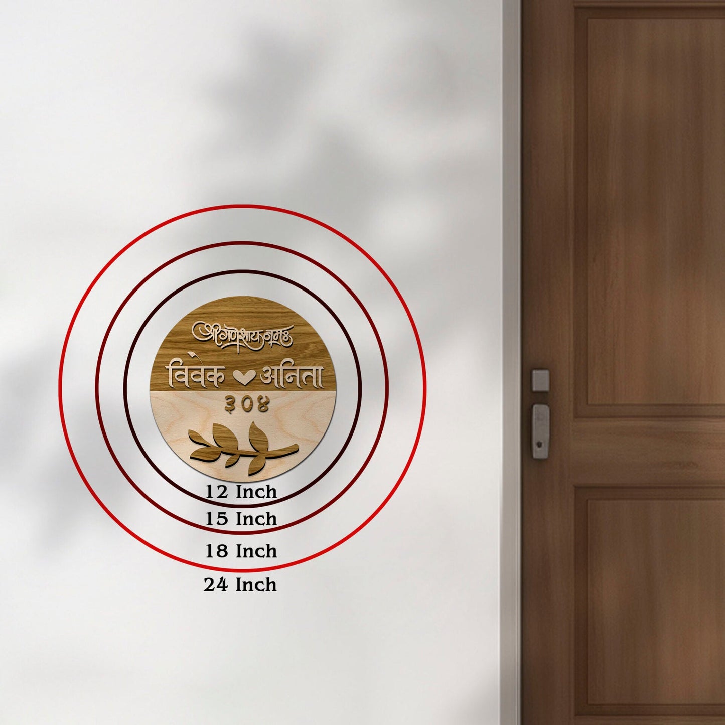 Round Two-Tone Name Plate Design for Wall - Sblossom
