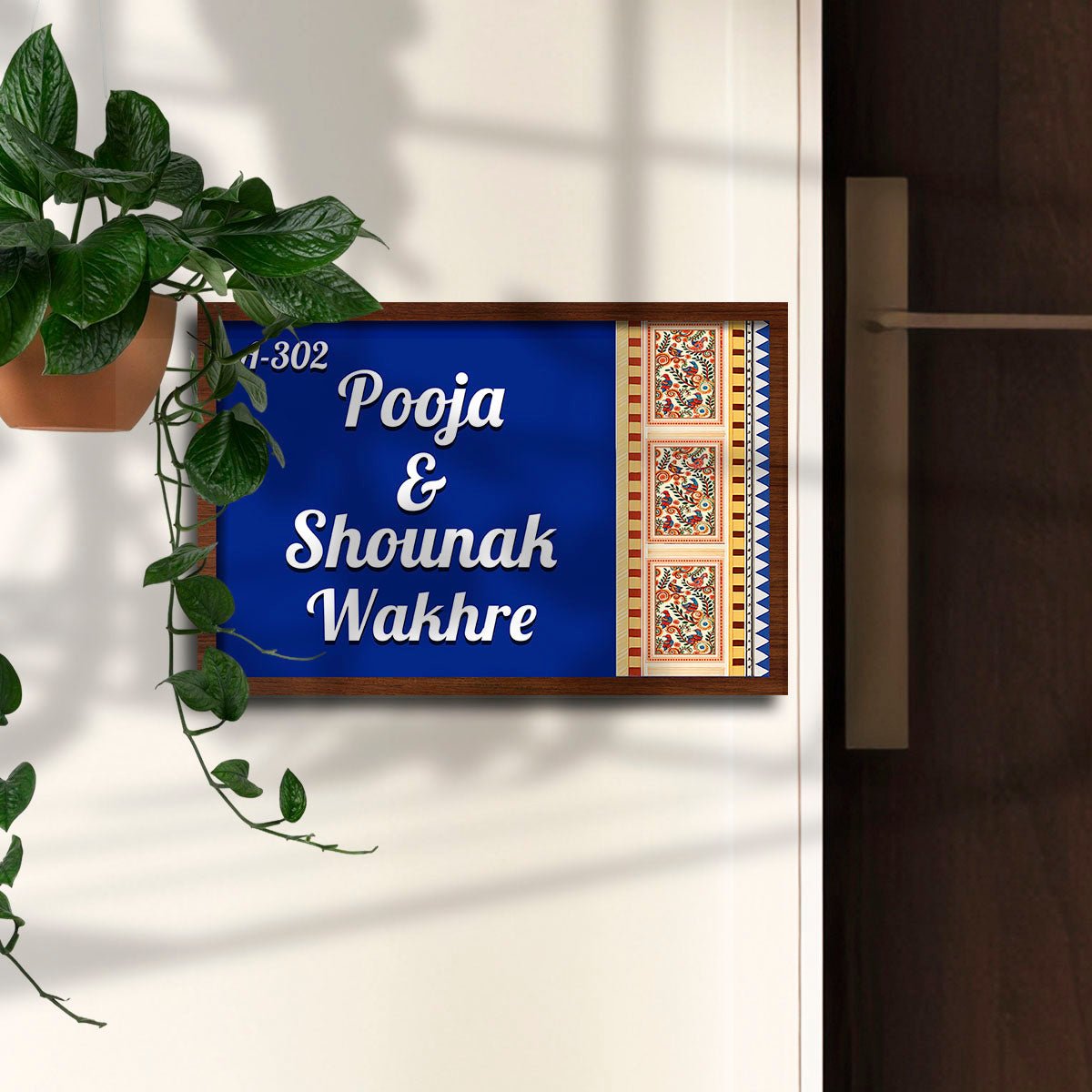Royal-Blue Name Plate for House – Paisley 3D-Letter - Sblossom