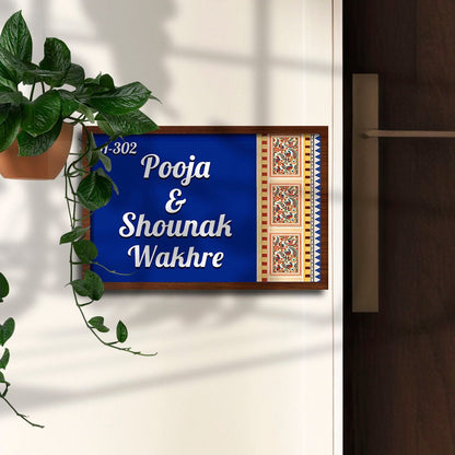 Royal-Blue Name Plate for House – Paisley 3D-Letter - Sblossom