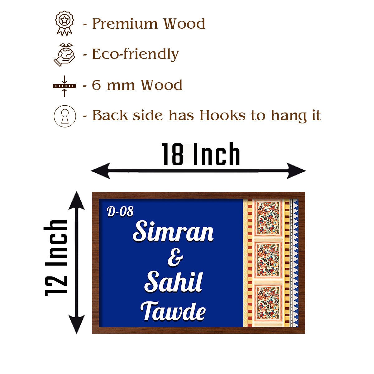 Royal-Blue Name Plate for House – Paisley 3D-Letter - Sblossom