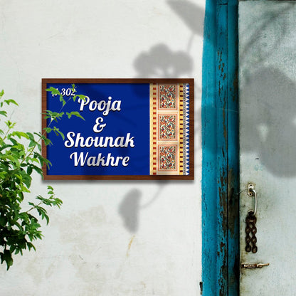 Royal-Blue Name Plate for House – Paisley 3D-Letter - Sblossom