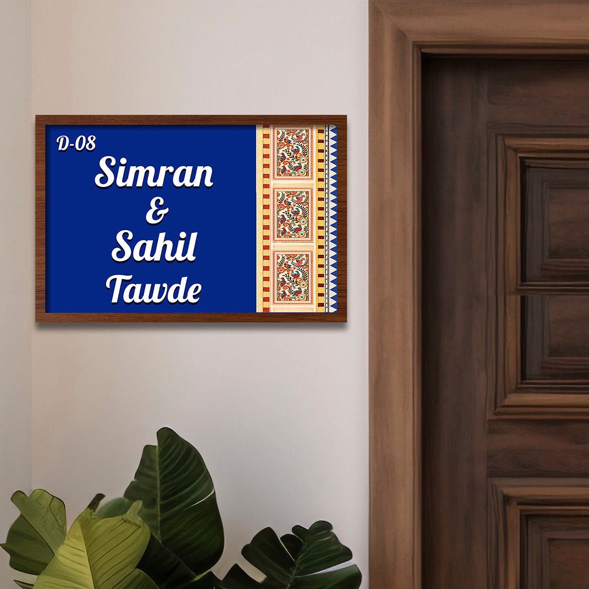Royal-Blue Name Plate for House – Paisley 3D-Letter - Sblossom
