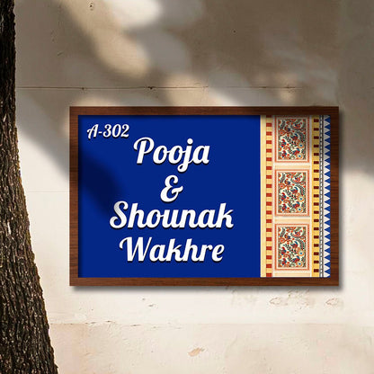 Royal-Blue Name Plate for House – Paisley 3D-Letter - Sblossom