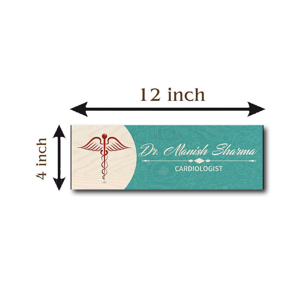 Rx-Symbol Wooden Dr Name Plate for Clinic Door - Sblossom