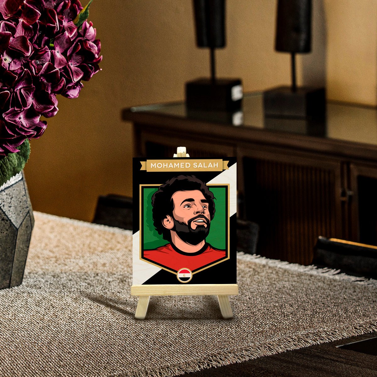 Salah Minimalist Wood Print with Stand for Football Fans - Sblossom