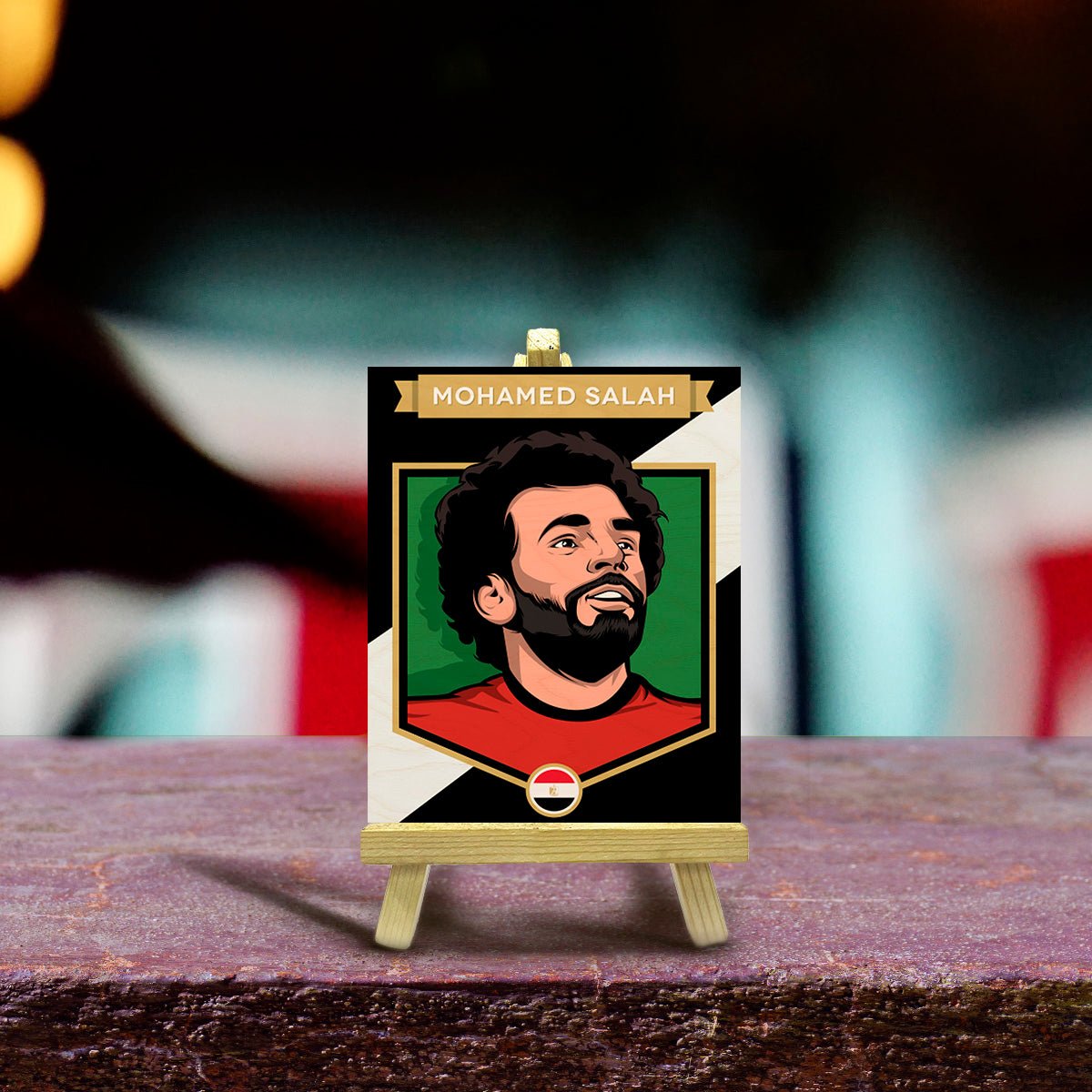 Salah Minimalist Wood Print with Stand for Football Fans - Sblossom