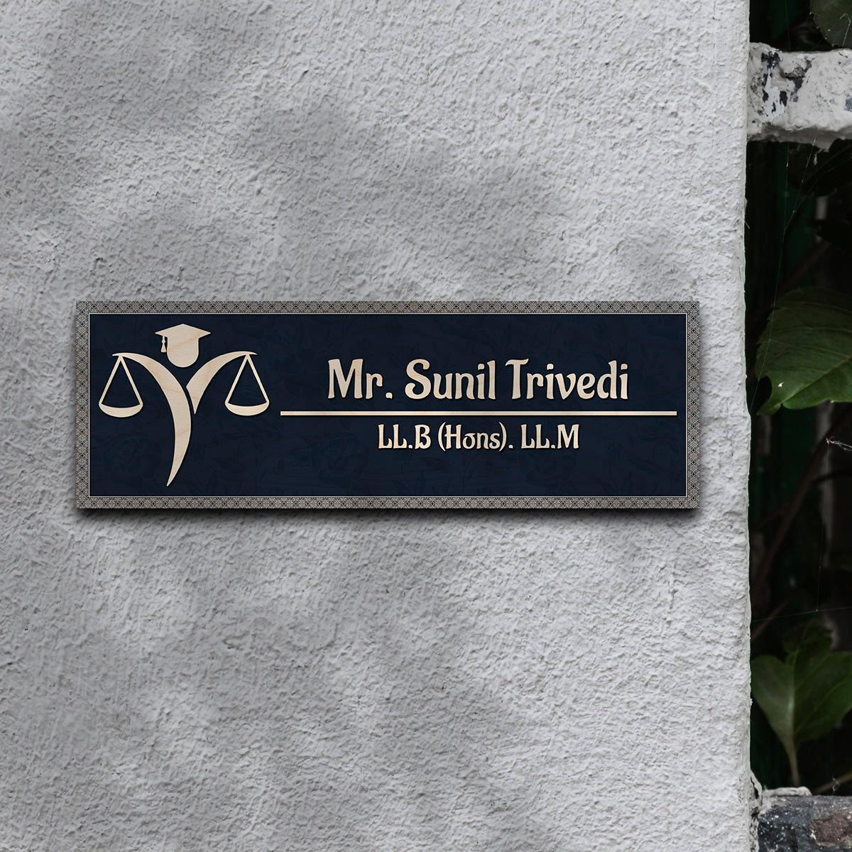 Scales-of-Justice Advocate Name Plate for Office – UV Printed Birch - Sblossom