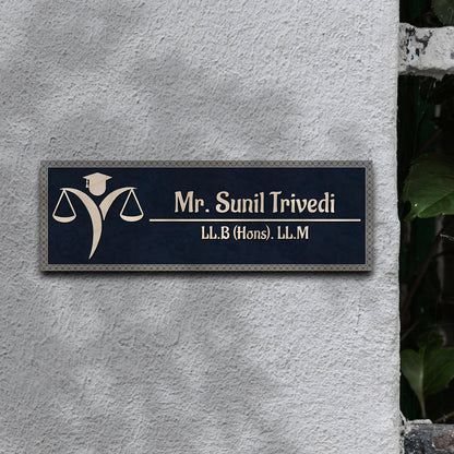 Scales-of-Justice Advocate Name Plate for Office – UV Printed Birch - Sblossom