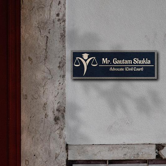 Scales-of-Justice Advocate Name Plate for Office – UV Printed Birch - Sblossom