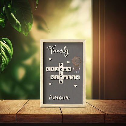Scrabble Name Frame in Wood with Personalized Tile Letter Design - Sblossom