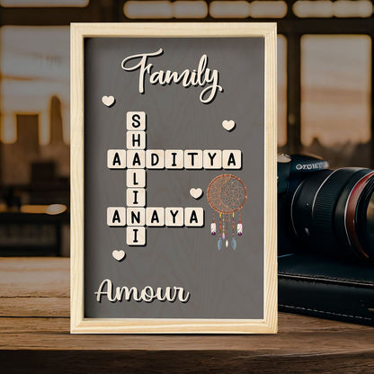 Scrabble Tile Family Name Plate for Home – Framed - Sblossom