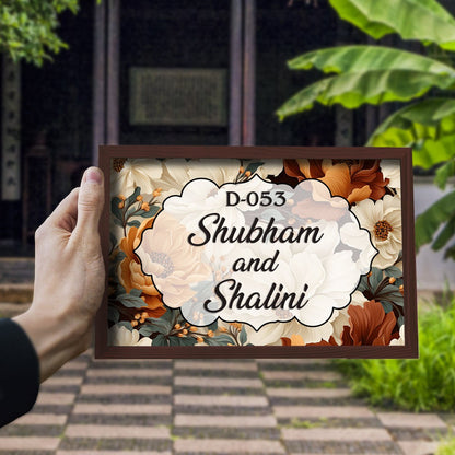 Shah Family Name Plate – Floral for Home Door - Sblossom
