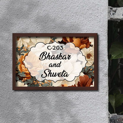 Shah Family Name Plate – Floral for Home Door - Sblossom