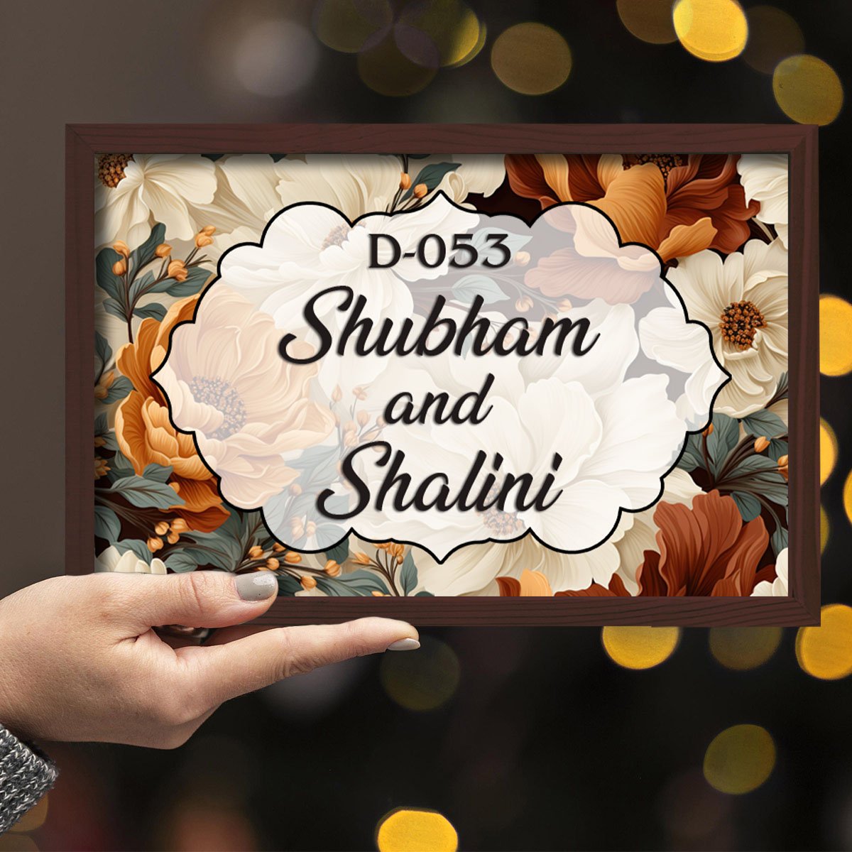 Shah Family Name Plate – Floral for Home Door - Sblossom