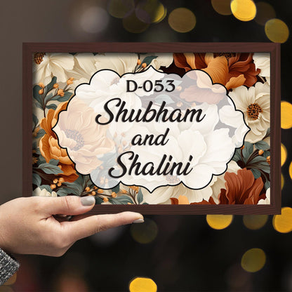 Shah Family Name Plate – Floral for Home Door - Sblossom