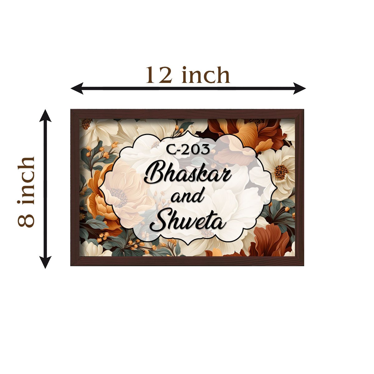 Shah Family Name Plate – Floral for Home Door - Sblossom