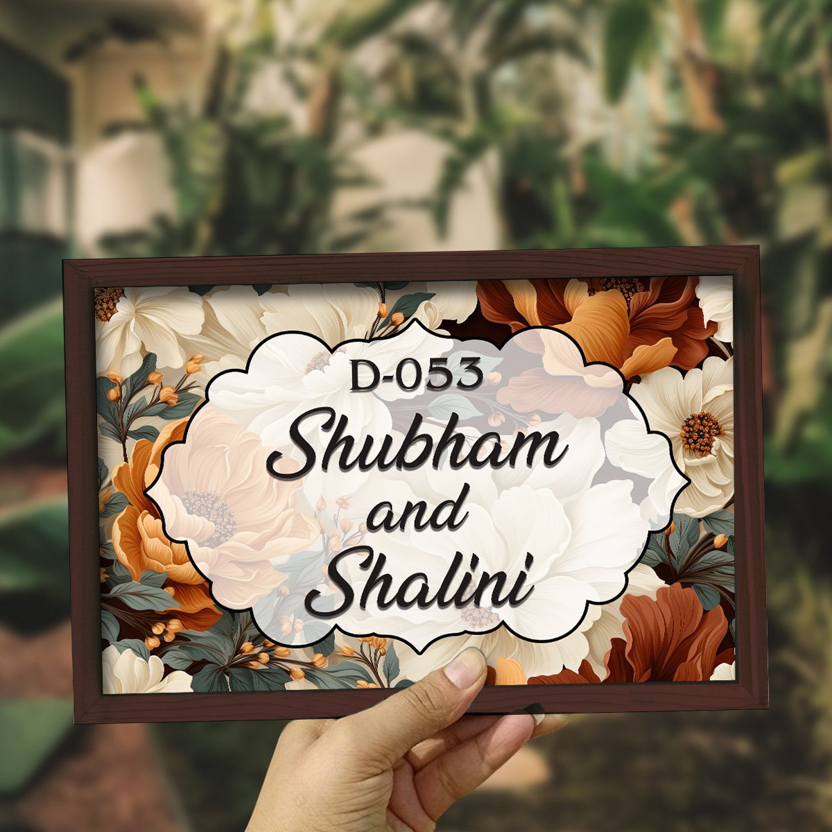 Shah Family Name Plate – Floral for Home Door - Sblossom