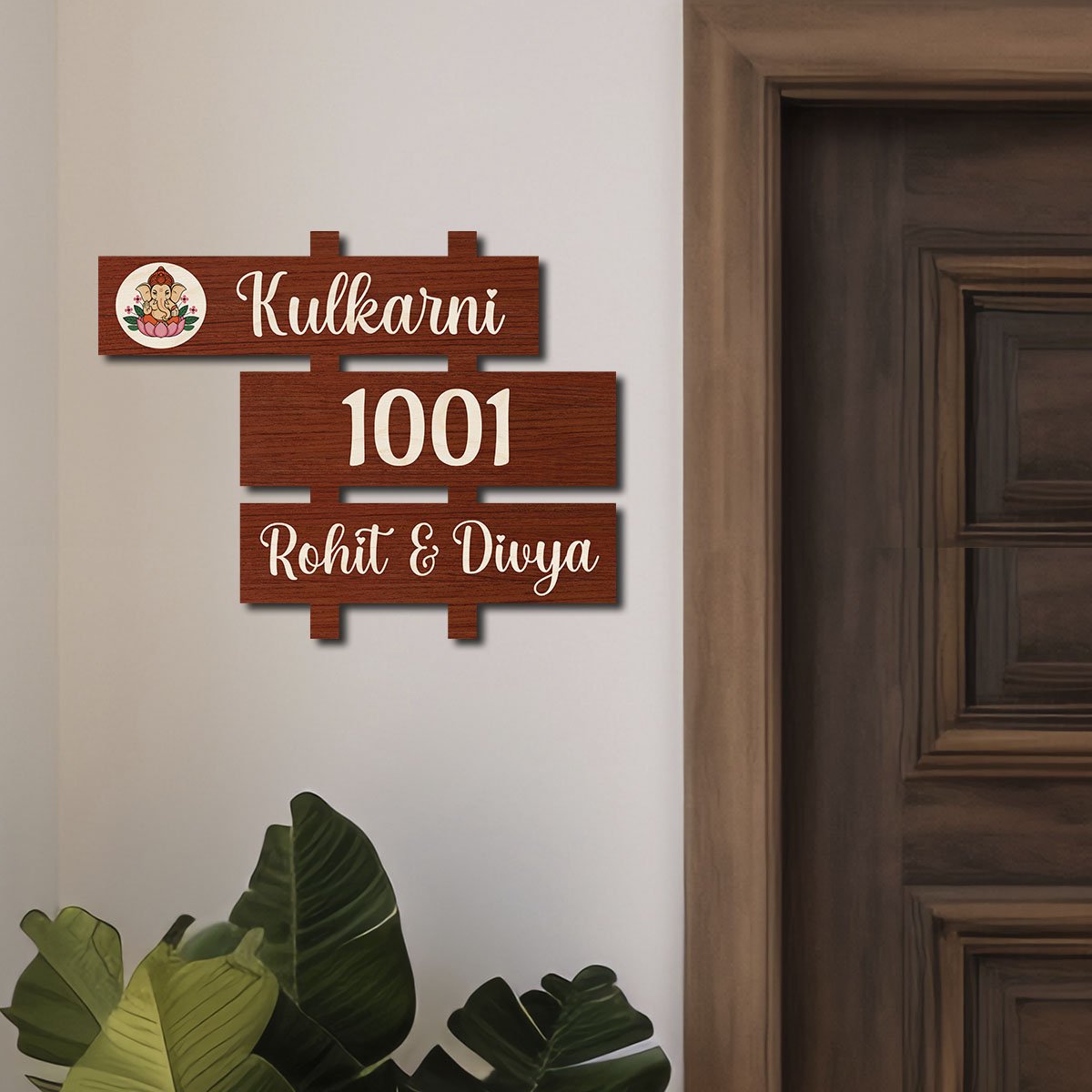Sharma Family Name Plate – Couple House for Home Door - Sblossom