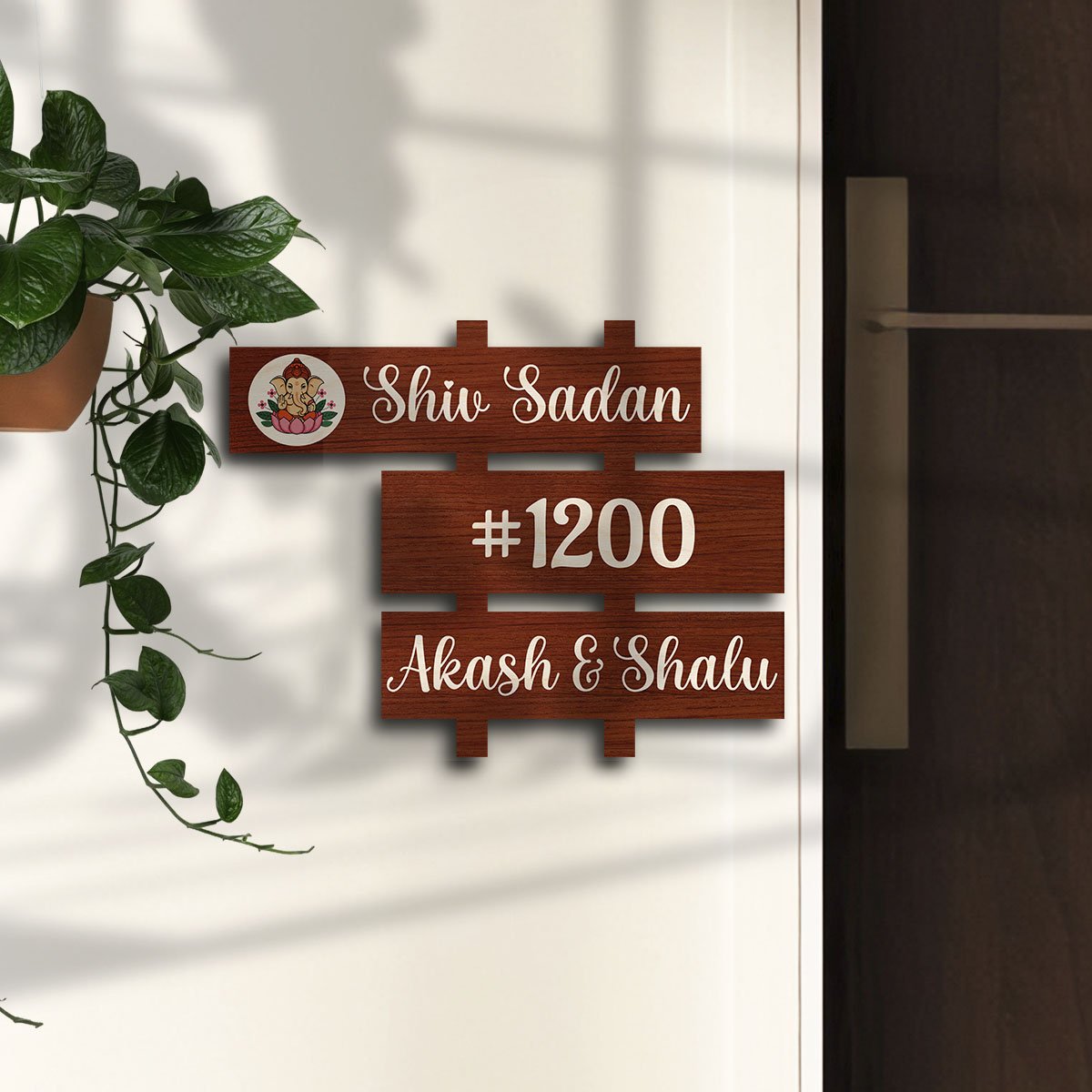 Sharma Family Name Plate – Couple House for Home Door - Sblossom