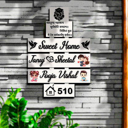 Singh Family Name Plate – Multi-Plank House for Entrance Door - Sblossom