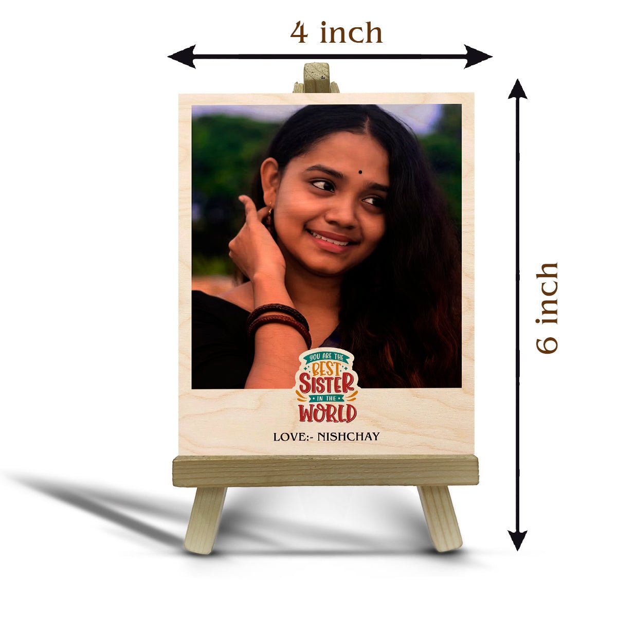 Sister Photo Print on Wood with Personalized Stand Keepsake - Sblossom