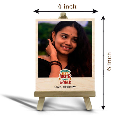 Sister Photo Print on Wood with Personalized Stand Keepsake - Sblossom