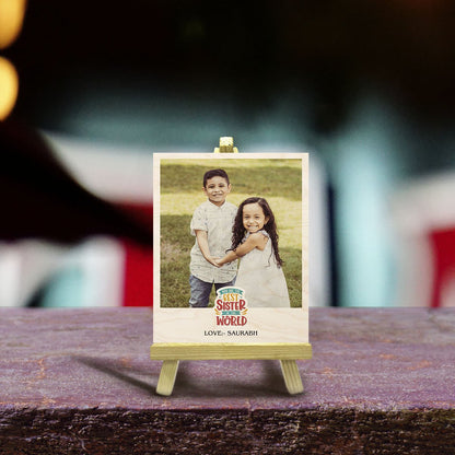 Sister Photo Print on Wood with Personalized Stand Keepsake - Sblossom