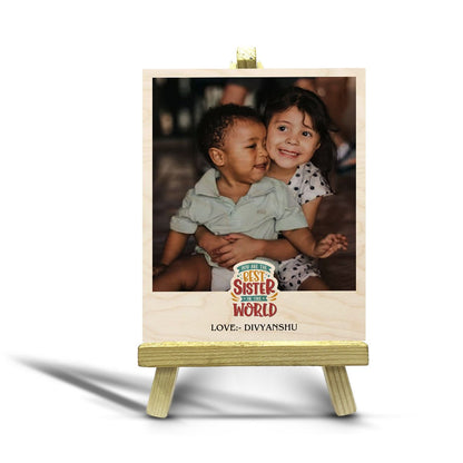 Sister Photo Print on Wood with Personalized Stand Keepsake - Sblossom