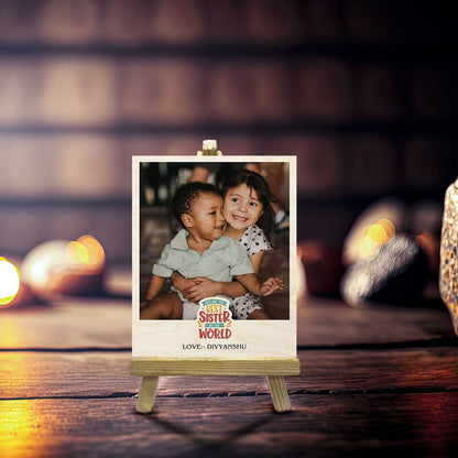 Sister Photo Print on Wood with Personalized Stand Keepsake - Sblossom
