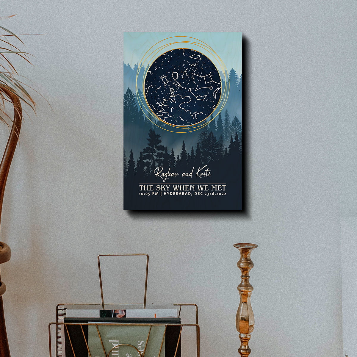 Sky Map When We Met on Wood with Personalized Night Star Design - Sblossom
