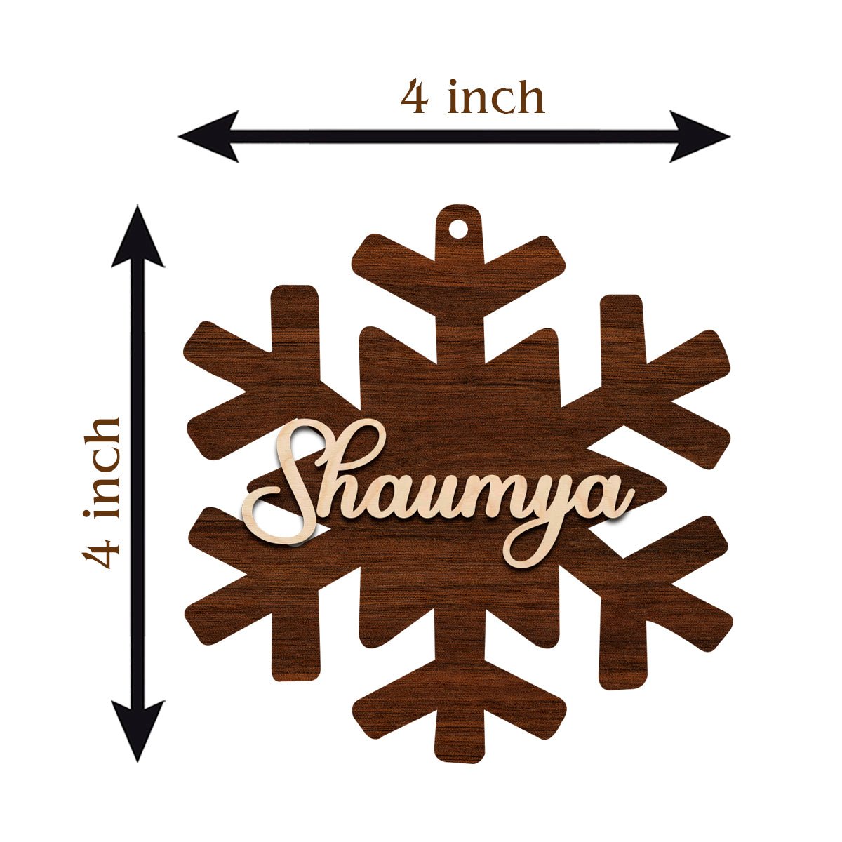 Snowflake Christmas Ornament in Wood with Personalized Name - Sblossom