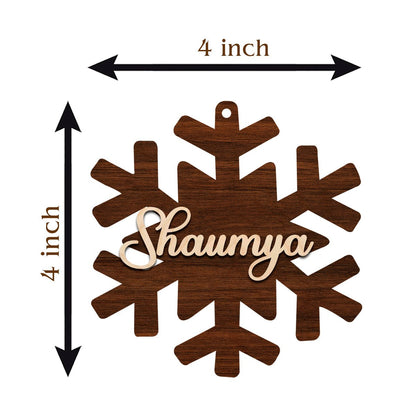 Snowflake Christmas Ornament in Wood with Personalized Name - Sblossom