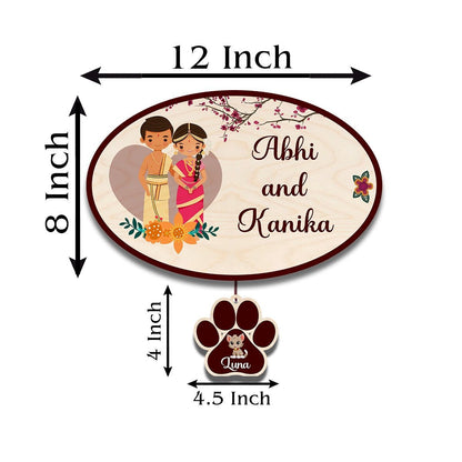 South Couple with Pet Name Plate | Personalized - Sblossom
