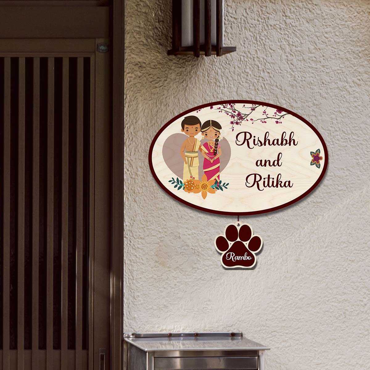 South Couple with Pet Name Plate | Personalized - Sblossom