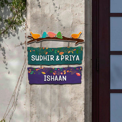 Sparrow Bird Name Plate Design for Home - Sblossom