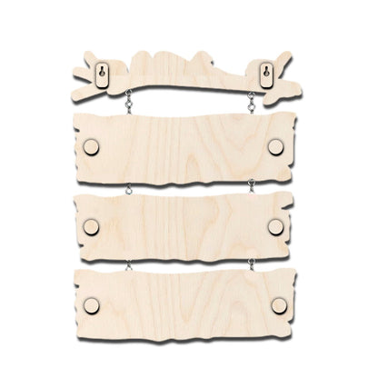 Sparrow Plank Name Plate Design for Home with Two Kids Names - Sblossom