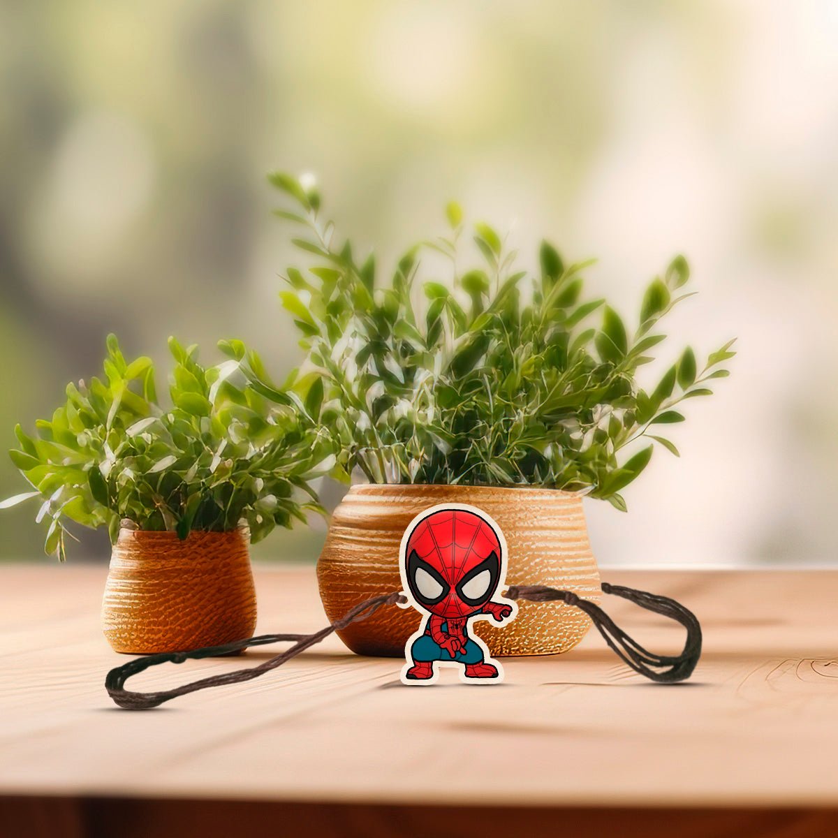 Spiderman Rakhi in Wood with Superhero Design for Brother - Sblossom